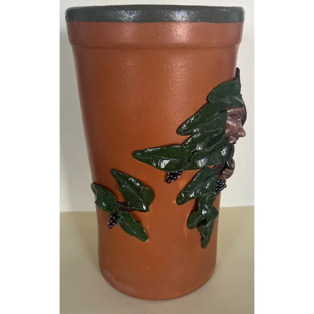 VTG Fairy Wine Chiller Bottle Holder w‎ Handcrafted Vineyard Nymph Accent